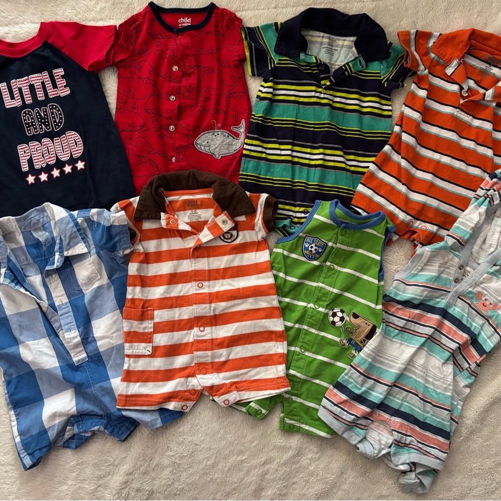 8 Assorted Baby Rompers Set